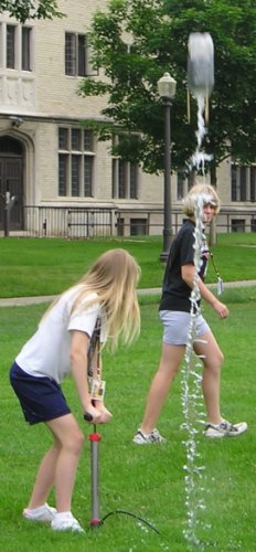 A water rocket going off.