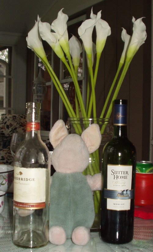 We hope Rachel didn't wake up with a hangover - Piglet really liked the wine...